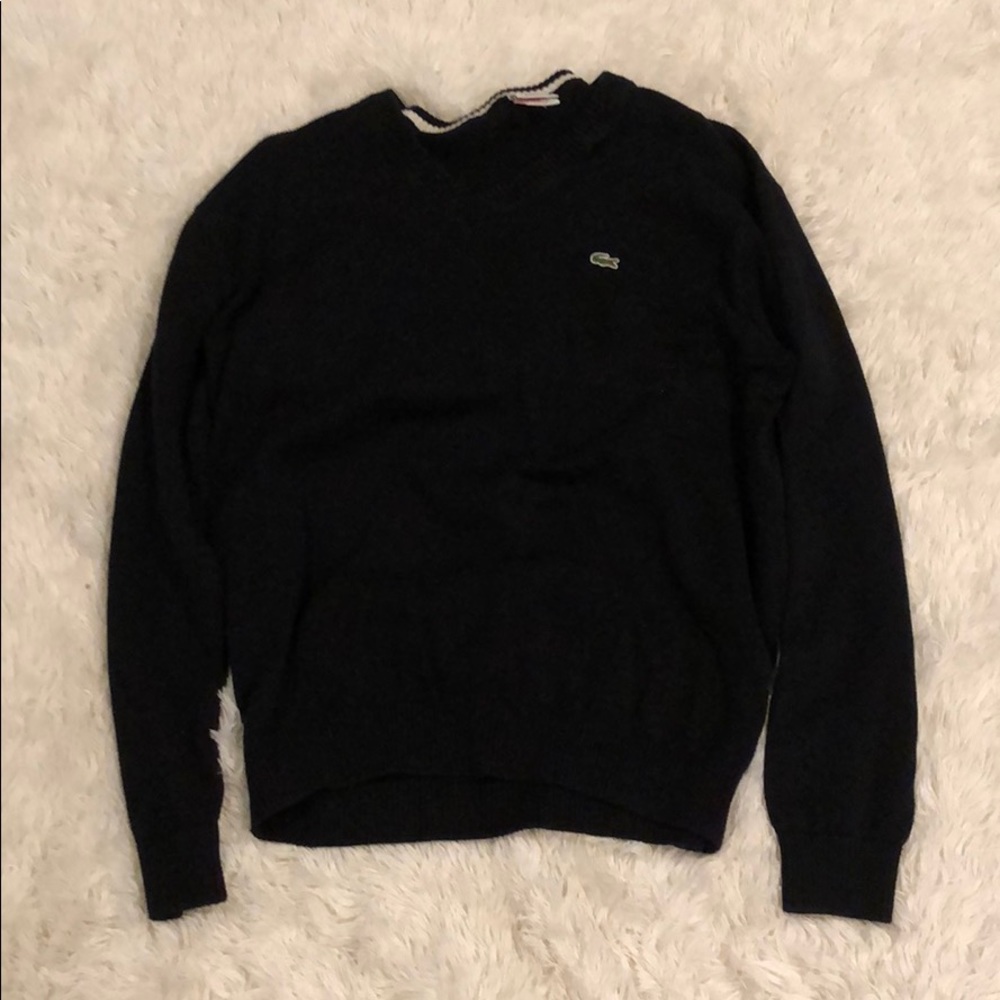Lacoste Black V-Neck Sweater XL 🐊🐊
